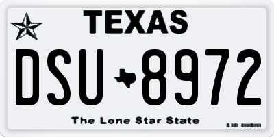TX license plate DSU8972