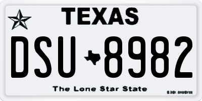 TX license plate DSU8982