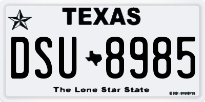 TX license plate DSU8985