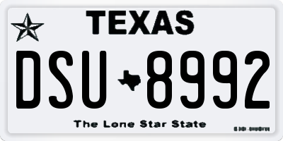 TX license plate DSU8992