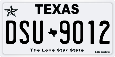 TX license plate DSU9012