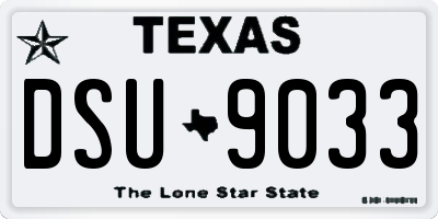 TX license plate DSU9033