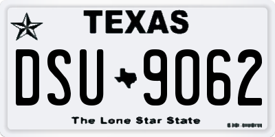 TX license plate DSU9062