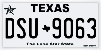 TX license plate DSU9063