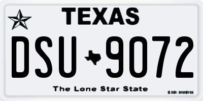 TX license plate DSU9072