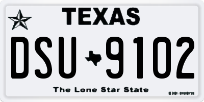 TX license plate DSU9102