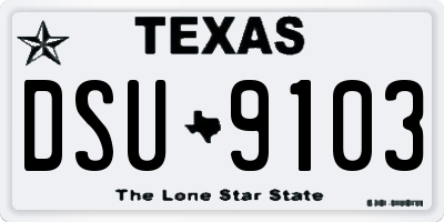 TX license plate DSU9103