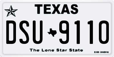 TX license plate DSU9110