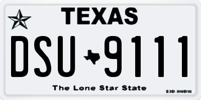 TX license plate DSU9111