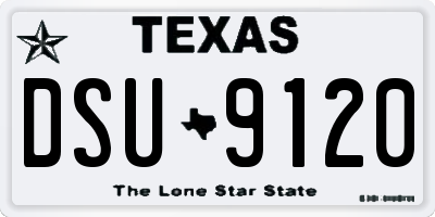 TX license plate DSU9120