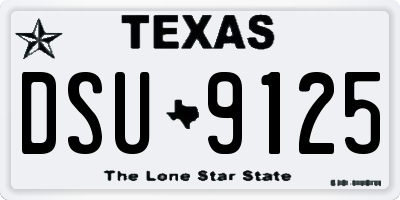 TX license plate DSU9125