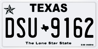 TX license plate DSU9162