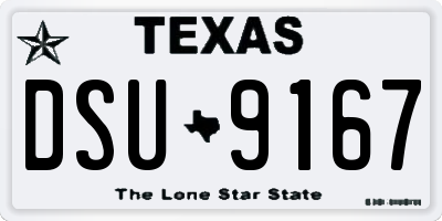 TX license plate DSU9167