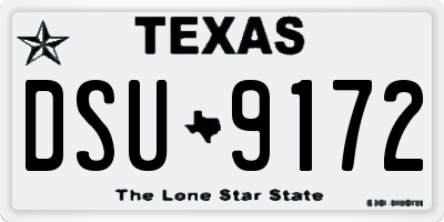 TX license plate DSU9172