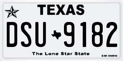 TX license plate DSU9182