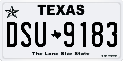 TX license plate DSU9183