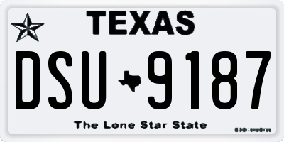 TX license plate DSU9187