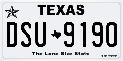 TX license plate DSU9190