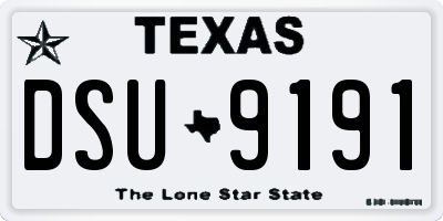 TX license plate DSU9191