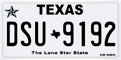TX license plate DSU9192