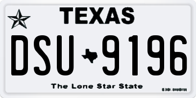 TX license plate DSU9196