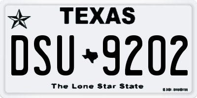 TX license plate DSU9202