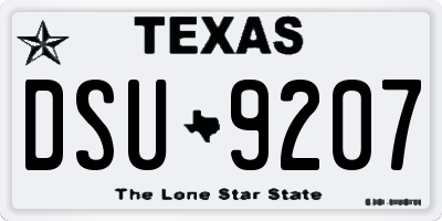 TX license plate DSU9207