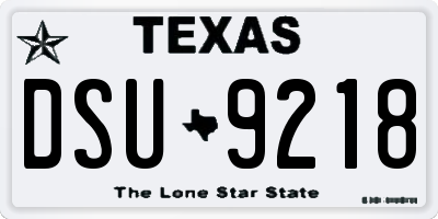 TX license plate DSU9218
