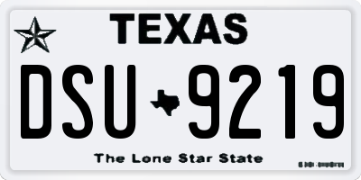 TX license plate DSU9219