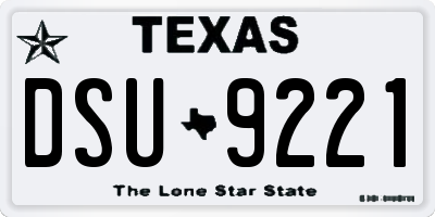 TX license plate DSU9221