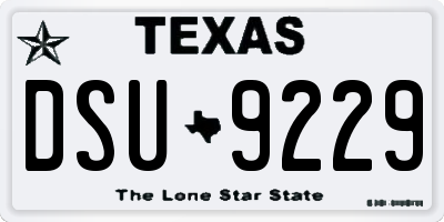 TX license plate DSU9229