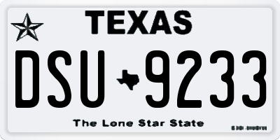 TX license plate DSU9233