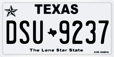 TX license plate DSU9237