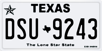 TX license plate DSU9243