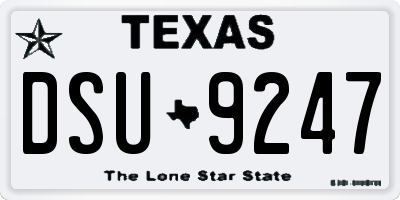 TX license plate DSU9247