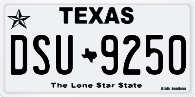 TX license plate DSU9250