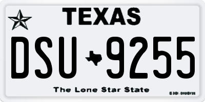 TX license plate DSU9255