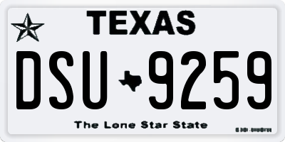 TX license plate DSU9259
