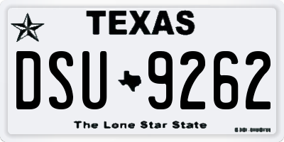 TX license plate DSU9262