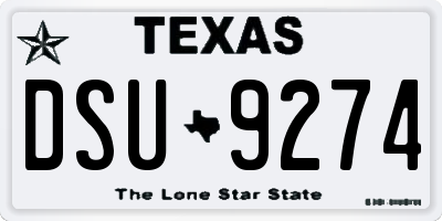 TX license plate DSU9274