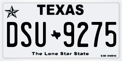 TX license plate DSU9275