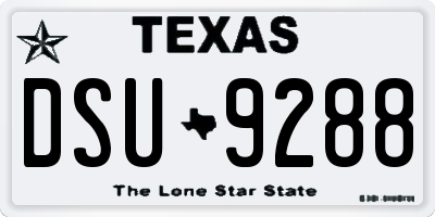 TX license plate DSU9288