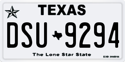 TX license plate DSU9294