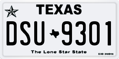 TX license plate DSU9301