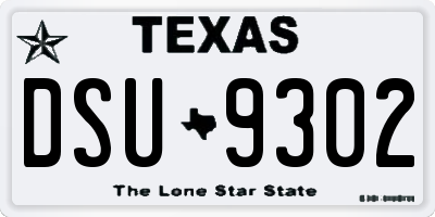 TX license plate DSU9302