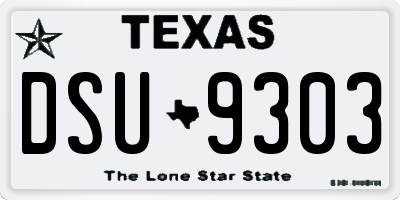 TX license plate DSU9303