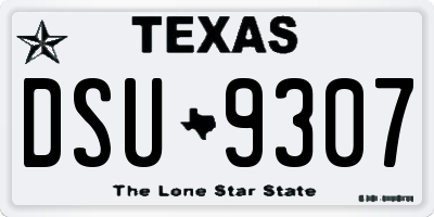TX license plate DSU9307