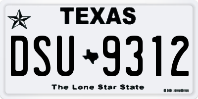 TX license plate DSU9312