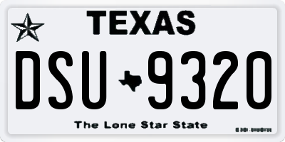 TX license plate DSU9320