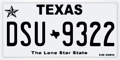 TX license plate DSU9322
